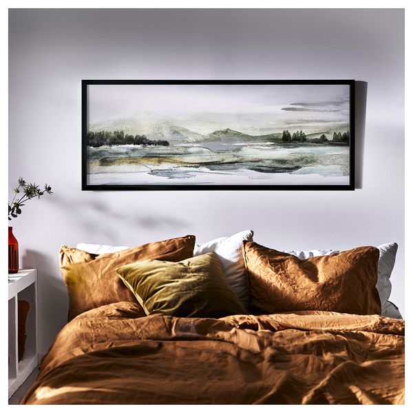 Картина с рамой, Зеленая природа, черный, 140x56 см IKEA BJÖRKSTA БЬЁРКСТА 295.089.27 - фото 6