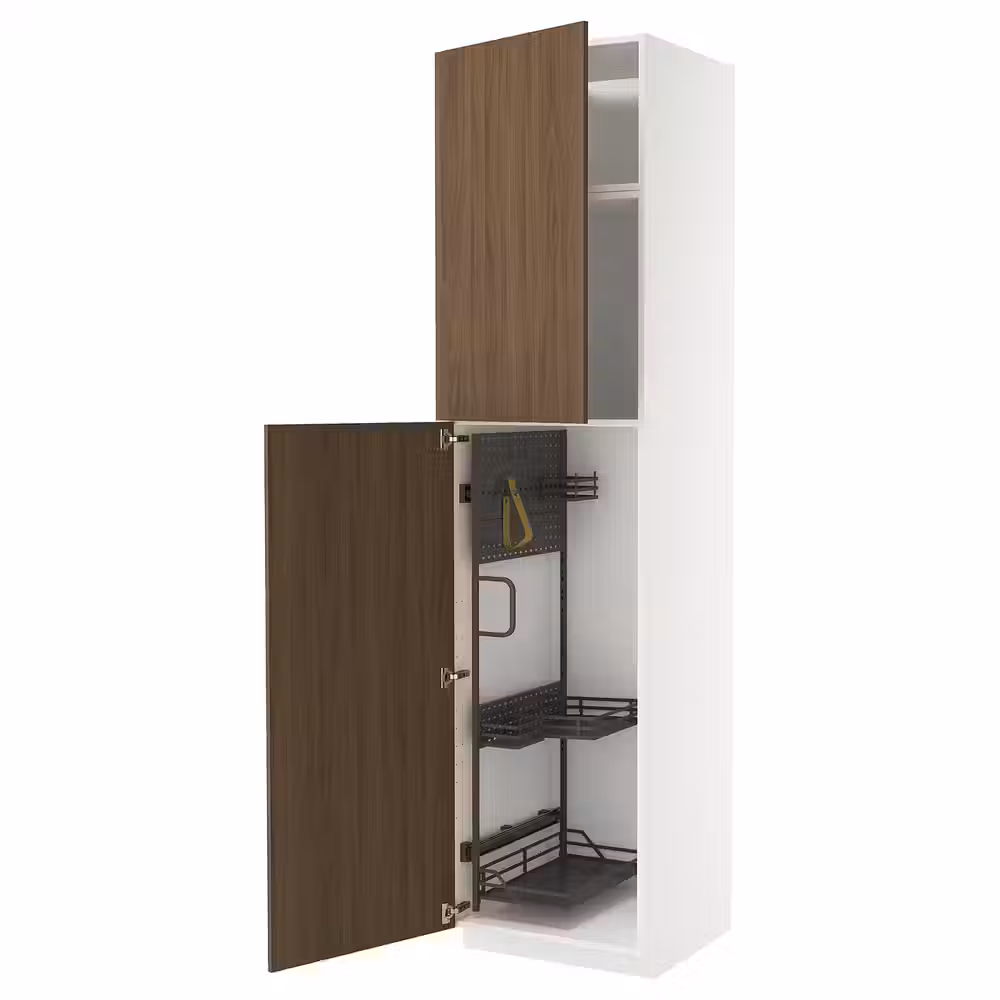 METOD Высокий шкаф с отд д/акс д/уборки - фото 1