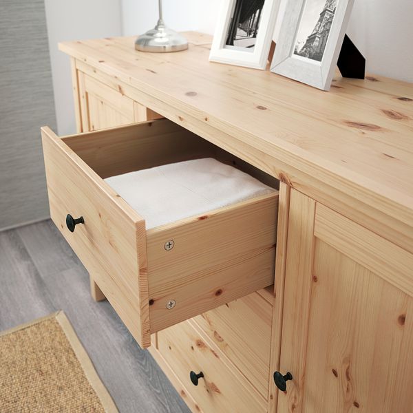 Сервант, светло-коричневый 157x88 см IKEA HEMNES ХЕМНЭС 303.883.68 - фото 4