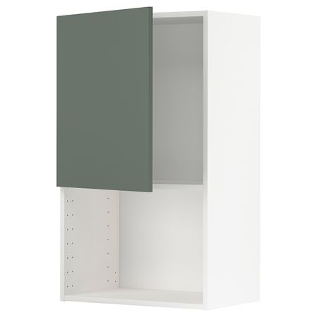 Навесной шкаф для СВЧ-печи, белый/Бодарп серо-зеленый 60x100 см IKEA METOD МЕТОД 094.446.63