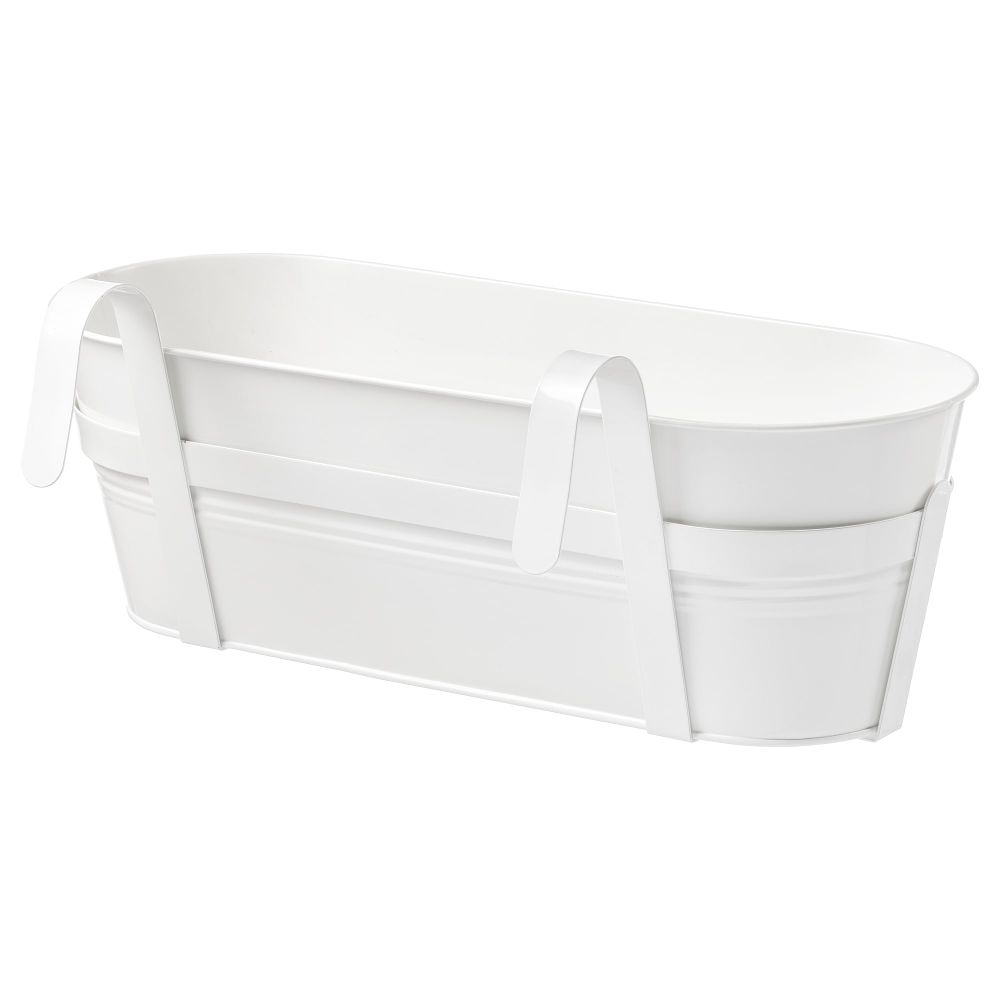 Ящик для цветов с держателем СОККЕР, д/дома/улицы, белый (51x19 см) - фото 1