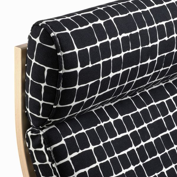 Кресло, дубовый шпон, беленый/Storudden белый, черный IKEA POÄNG 494.240.69 - фото 4