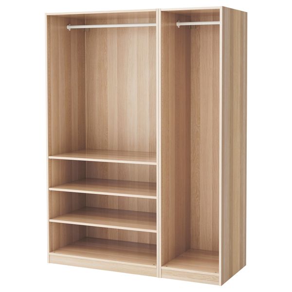 Гардероб, под беленый дуб, 150x58x201 см IKEA PAX ПАКС 491.283.75 - схема-чертеж с размерами