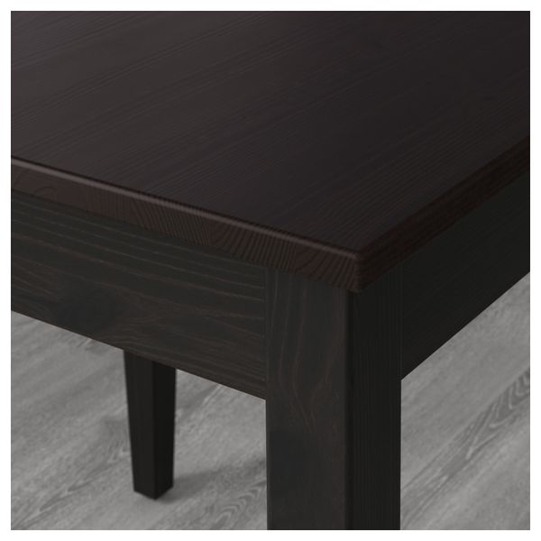 Стол и 4 стула ЛЕРХАМН / СТЕФАН, черно-коричневый, коричнево-чёрный (118x74 см) - схема-чертеж с размерами