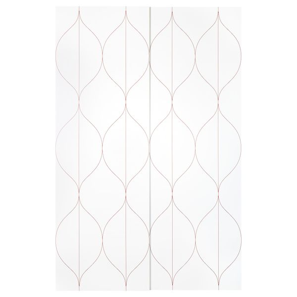 Пара раздвижных дверей СВОРКМО, сетчатый орнамент белый, оранжевый - схема-чертеж с размерами