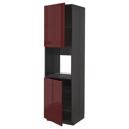 Высокий шкаф для духовки, 2 дверцы, полки, 60x60x220 cm IKEA METOD МЕТОД 894.655.76
