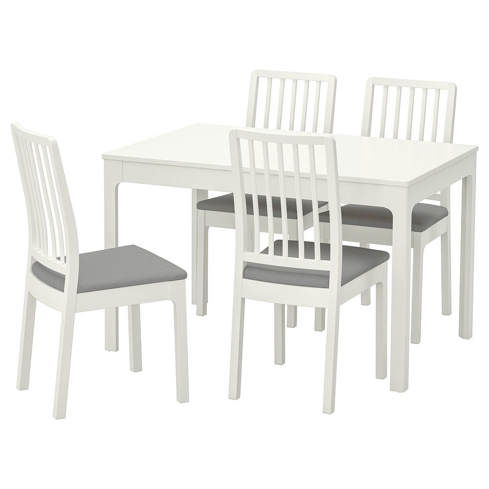 Стол и 4 стула, белый/Оррста светло-серый 120/180 см IKEA EKEDALEN ЭКЕДАЛЕН / EKEDALEN ЭКЕДАЛЕН 192.968.60 - фото 1