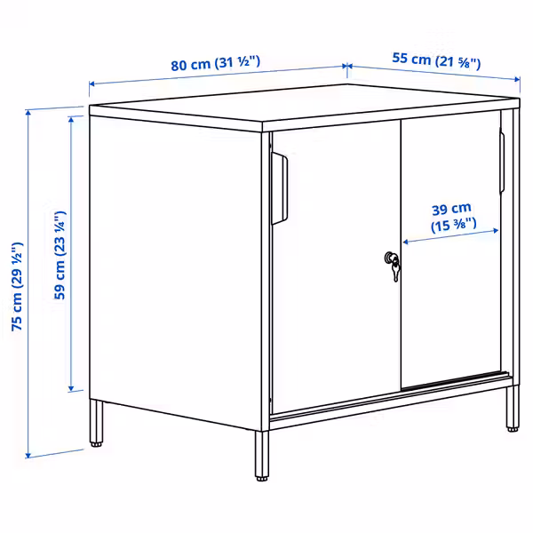 TROTTEN Шкаф с раздвижными дверцами - белый 80x55x75 см - фото 8
