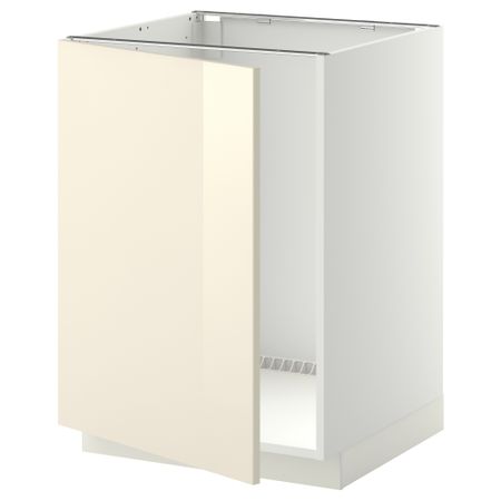 Напольный шкаф для раковины МЕТОД, белый, Рингульт кремовый (60x60 см)