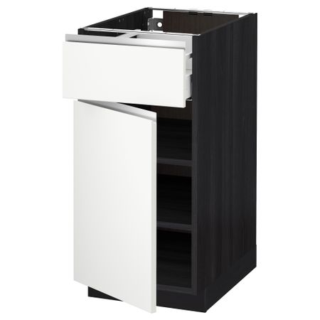 Напольный шкаф с ящиком, дверью МЕТОД / МАКСИМЕРА, черный, Нодста белый