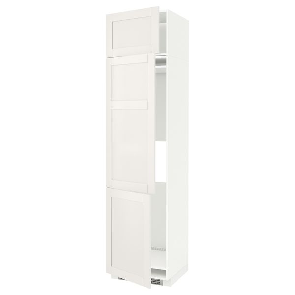 Высокий шкаф для холодильника или морозильника, с 3 дверями МЕТОД, белый, Сэведаль белый - схема-чертеж с размерами