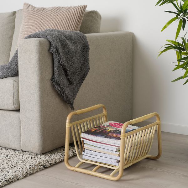 Подставка для журналов, ротанг 41x37 см IKEA BUSKBO БУСКБУ 904.553.93 - фото 4