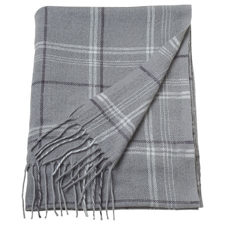 Плед, серый 140x205 см IKEA ANNAMIA АННАМИА 605.086.04