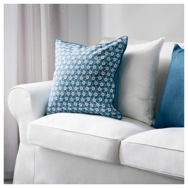 Чехол на подушку ЛЕВКОЙ, синий, белый (50x50 см) - схема-чертеж с размерами