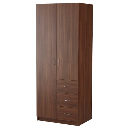 Гардероб 2-дверный+3 ящика ТОДАЛЕН, классический коричневый (80x202 см)