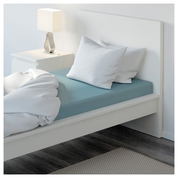 Простыня натяжная НАТТЭСМИН, синий - схема-чертеж с размерами