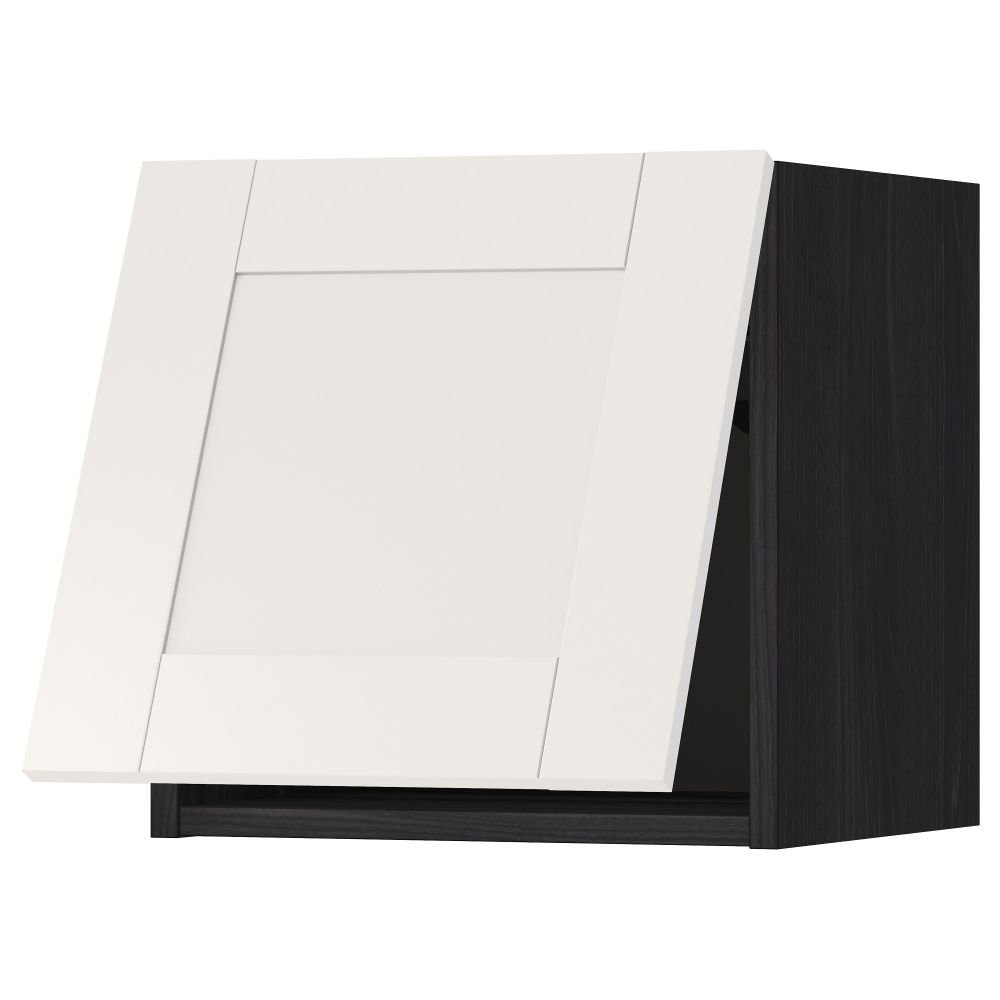 Горизонтальный навесной шкаф МЕТОД, черный, Сэведаль белый - схема-чертеж с размерами