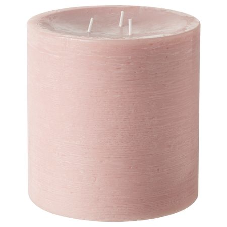 Неароматическая свеча, 3 фитиля, 14 см, бледно-розовый IKEA GRÄNSSKOG 305.480.55