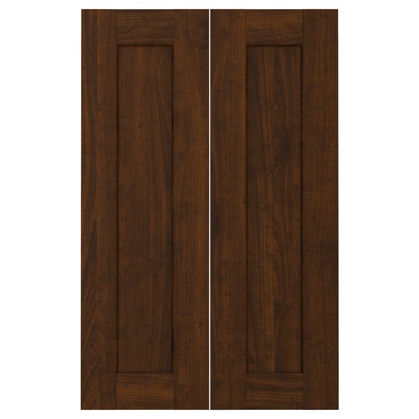 Дверца для напольного углового шкафа, 2 штуки ЭДСЕРУМ, под дерево коричневый (25x80 см) - фото 1