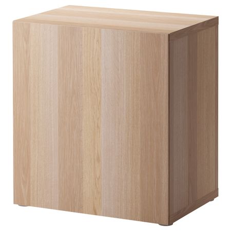 Стеллаж с дверью, под беленый дуб/Лаппвикен под беленый дуб 60x42x64 см IKEA BESTÅ БЕСТО 192.443.76