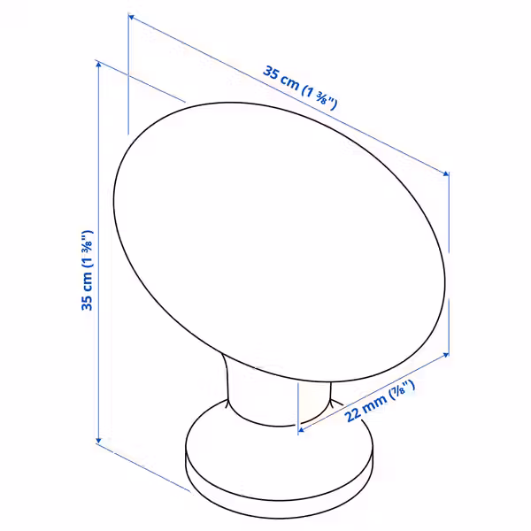 ENERYDA Ручка мебельная - чёрный 35 мм - схема-чертеж с размерами