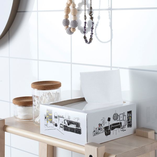 Салфетка бумажная, белый 16x32 см IKEA FAMILJ ФАМИЛИ 404.003.84 - фото 5