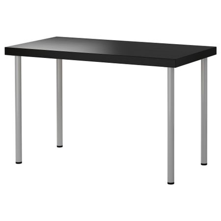 Стол ТОРНЛИДЕН / АДИЛЬС, черно-коричневый, серебристый (120x60 см)