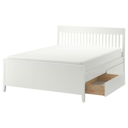 IDANÄS Каркас кровати с ящиками - белый/Luröy 160x200 см