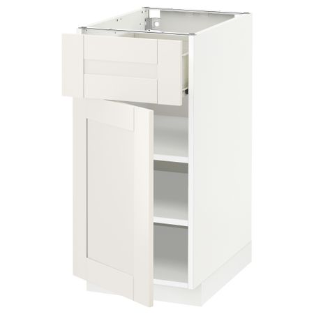 Напольный шкаф с ящиком, дверью МЕТОД / ФОРВАРА, белый, Сэведаль белый