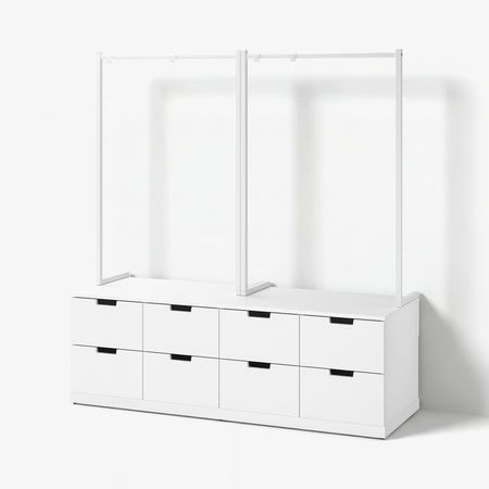 NORDLI Комод с 8 ящиками - белый 160x169 см