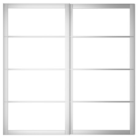 Рама для раздвижной дверец, с направляющими, 2 шт ПАКС, алюминий