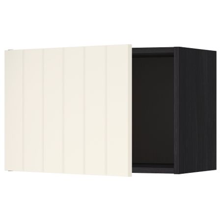 Шкаф навесной МЕТОД, черный, Хитарп белый с оттенком
