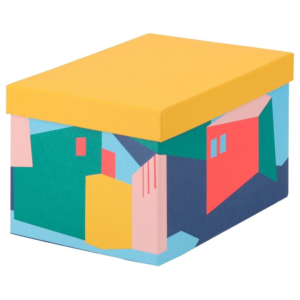 Коробка с крышкой, желтый, 18x25x15 см IKEA ТЬЕНА 504.341.33 - фото 1