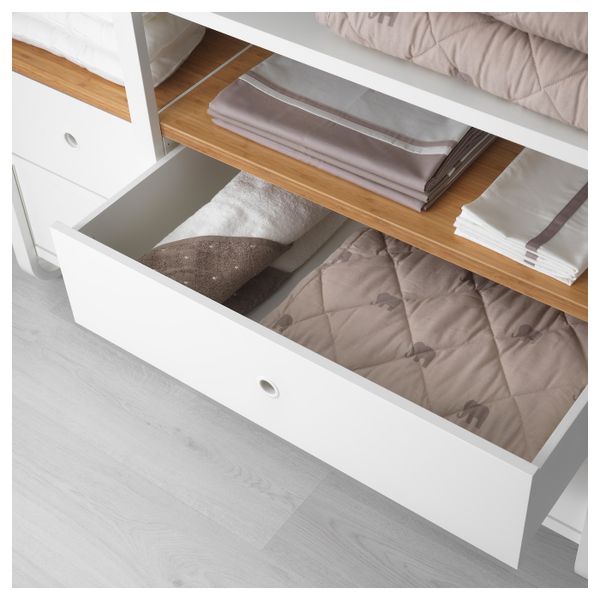 2 секции, белый, бамбук, 125x55x126 см IKEA ЭЛВАРЛИ 792.040.23 - схема-чертеж с размерами