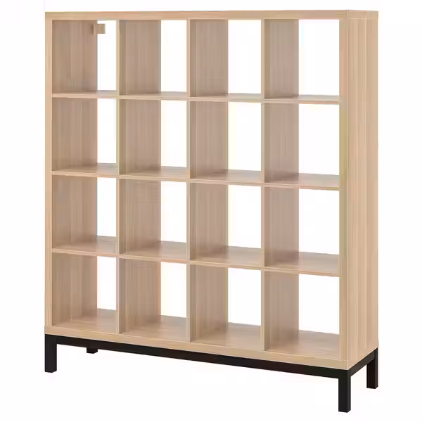 KALLAX Стеллаж с основанием - под беленый дуб/чёрный 147x164 см - фото 1