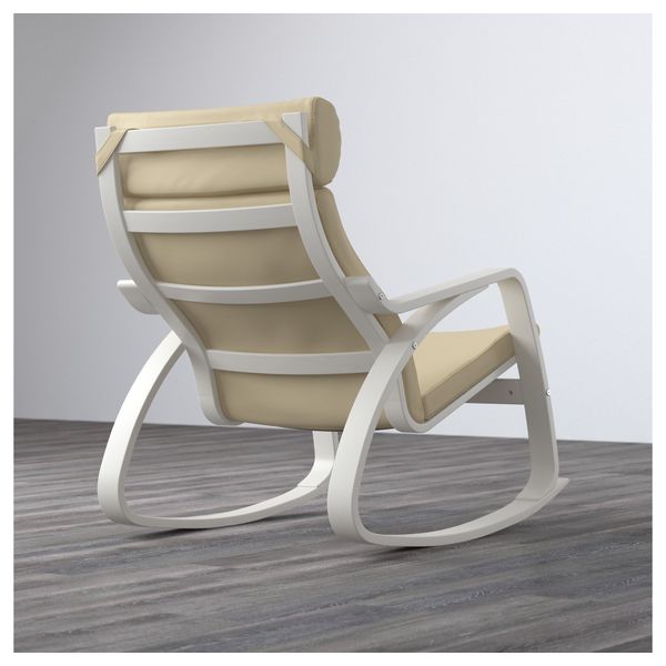 Кресло-качалка ПОЭНГ, белый, Глосе белый с оттенком - фото 3