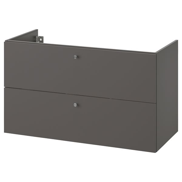 Шкаф для раковины с 2 ящиками, 100x47x58 см, Gillburen темно-серый IKEA GODMORGON ГОДМОРГОН 904.827.49 - фото 1