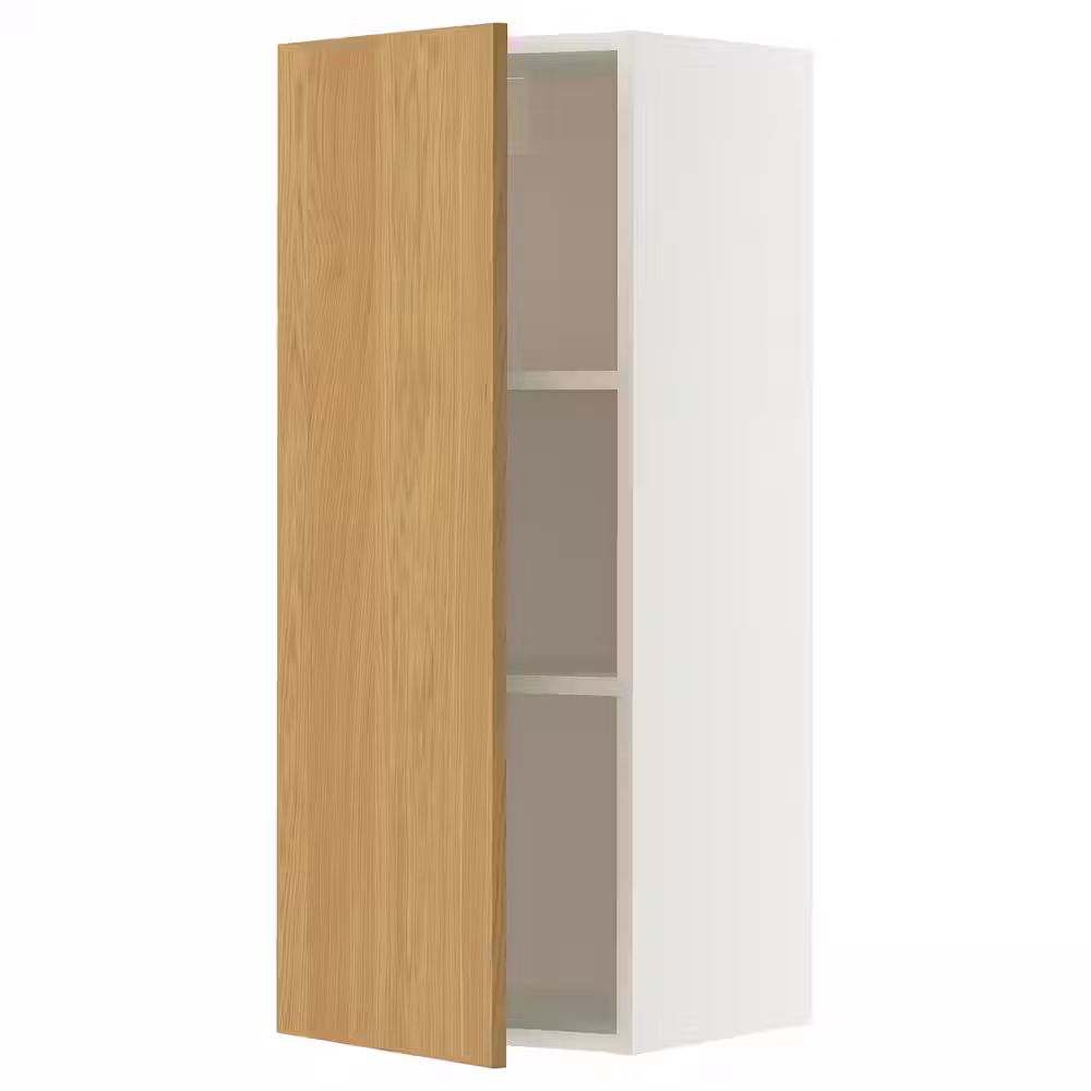METOD Навесной шкаф с полками - белый/Sinarp дубовый шпон 40x100 см - фото 1