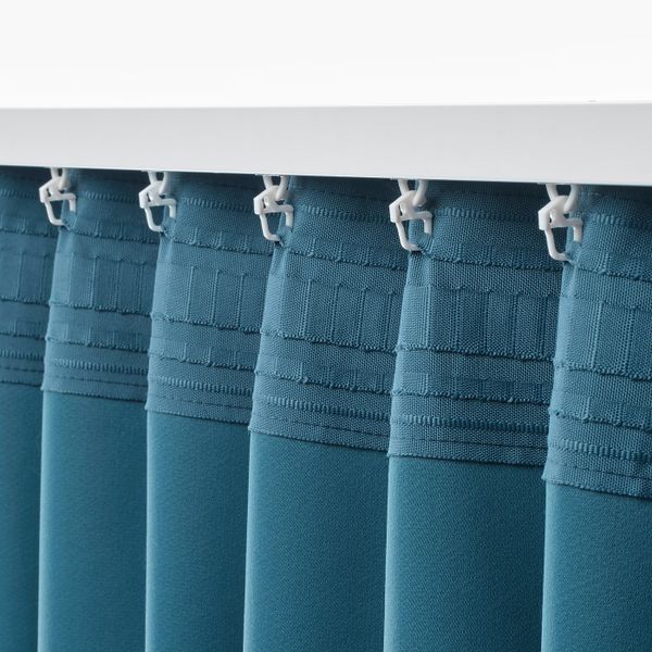 Затемняющие гардины, 2 шт., синий 145x300 см IKEA ANNAKAJSA АННАКАЙСА 504.629.94 - фото 3