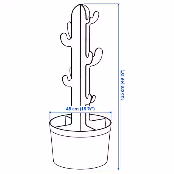 GREJSIMOJS ГРЕЙСИМОЙС Вешалка д/одежды 125 см - схема-чертеж с размерами