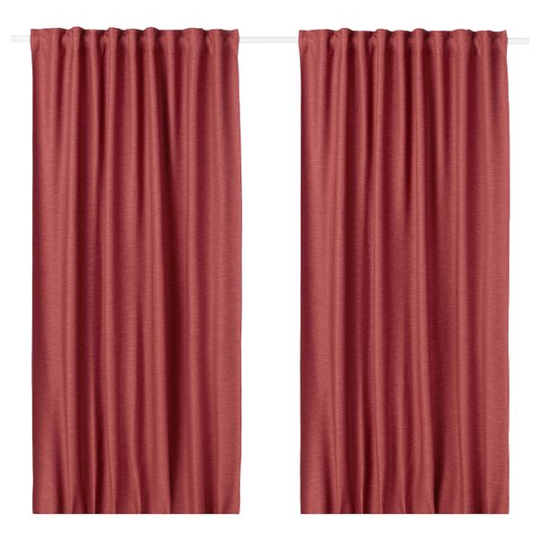 Затемняющие гардины, 1 пара, красный 145x300 см IKEA VILBORG ВИЛБОРГ 504.140.69 - фото 1