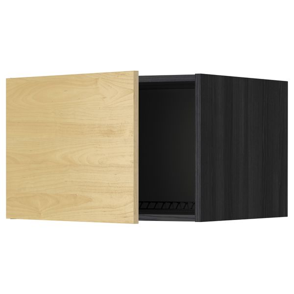 Верхний шкаф на холодильник, морозильник МЕТОД, черный, Тингсрид береза - схема-чертеж с размерами