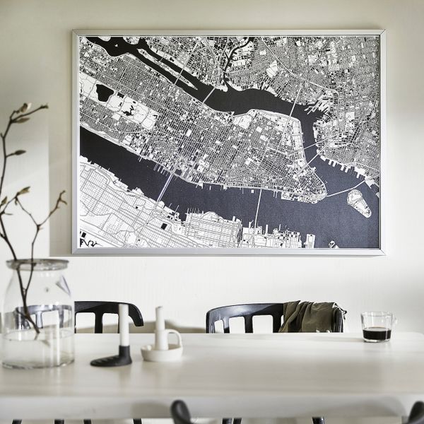 Картина с рамой, Манхэттен с высоты/цвет алюминия 140x100 см IKEA BJÖRKSTA БЬЁРКСТА 594.168.13 - фото 2