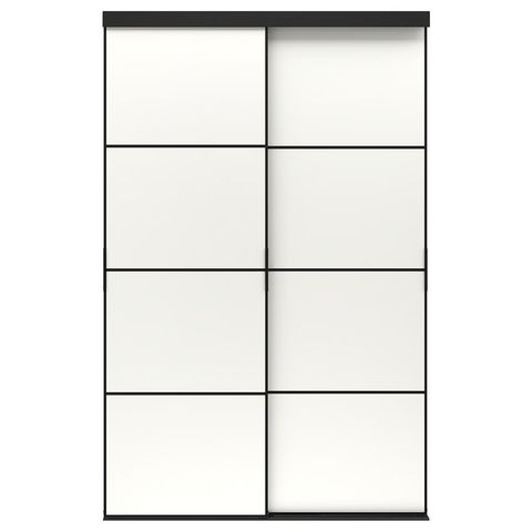 SKYTTA / MEHAMN Дверь раздвижная, комбинация - чёрный/двусторонний белый 152x240 см