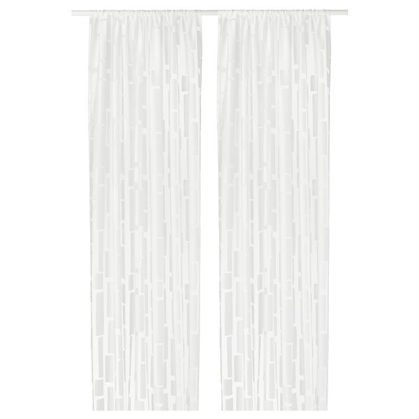 Гардины, 2 шт. СТРАНДРОГ, белый (145x300 см) - фото 1
