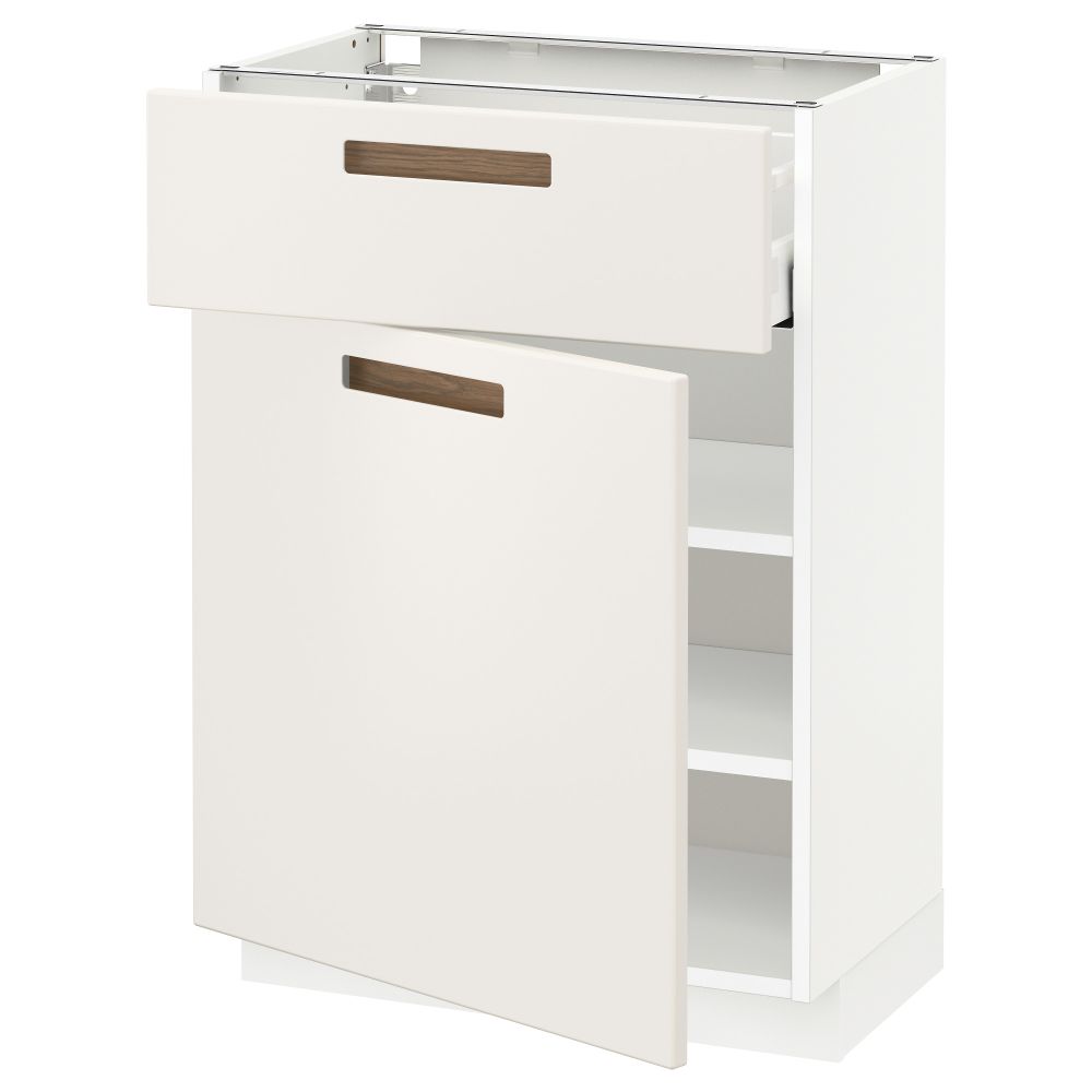 Напольный шкаф с ящиком, дверью МЕТОД / МАКСИМЕРА, белый, Мэрста белый - схема-чертеж с размерами