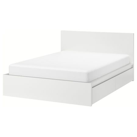 Каркас кровати + 2 кроватных ящика, белый 160x200 см IKEA MALM МАЛЬМ 392.110.25