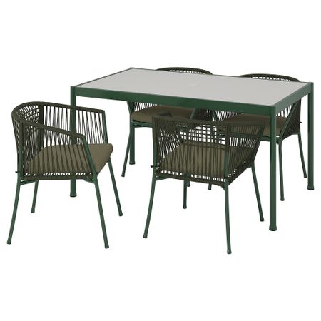 Стол + 4 стула с подлокотниками IKEA SEGERÖN 794.948.43