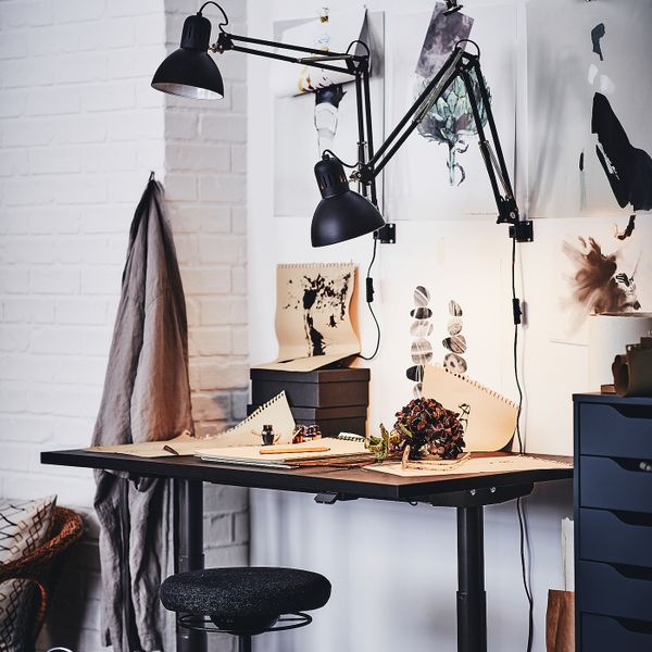 Лампа рабочая, темно-серый IKEA TERTIAL ТЕРЦИАЛ 803.935.60 - схема-чертеж с размерами