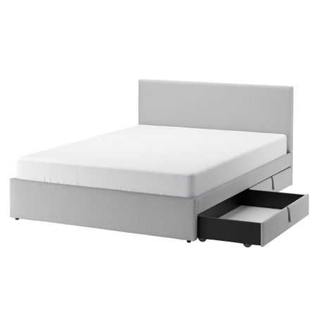 Кровать с обивкой,2 кроватных ящика, 180x200 cm IKEA GLADSTAD 394.068.05